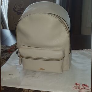 Coach "Charlie" Medium White Leather Backpack (MINT CONDITION)